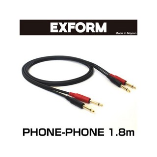 EXFORM STUDIO TWIN CABLE 2PP-1.8M-BLK (PHONE-PHONE 1ペア) 1.8m