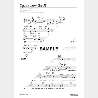 楽譜 Speak Low（移調バージョン in D）