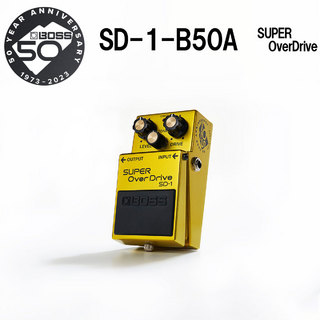 BOSS SD-1-B50A 50th Anniversary Pedals 【メタリック塗装筐体】【銀ネジ】【金色のノブ・キャップ】【記念エン