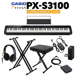 Casio PX-S3100 電子ピアノ 88鍵盤 ヘッドホン・Xスタンド・Xイスセット