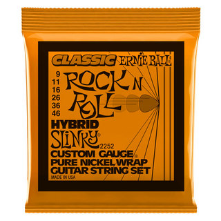 ERNIE BALLアーニーボール 2252 Hybrid Slinky Classic Rock n Roll Pure Nickel Wrap 9-46 Gauge エレキギター弦