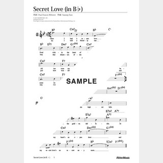 楽譜 Secret Love（移調バージョン in B♭）