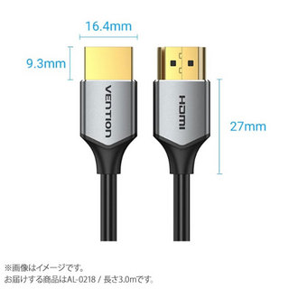 VENTIONUltra Thin HDMI Male to Male HD Cable 3M Gray Aluminum Alloy Type