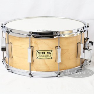 PORK PIE8ply Maple Snare Drum 14×7 - Natural Satin 【店頭展示特価品】