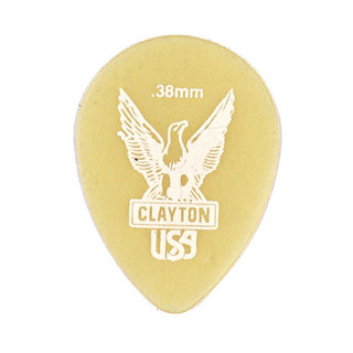 CLAYTONクレイトン UST38 Ultem Gold 0.38mm スモールティアドロップ ギターピック×36枚