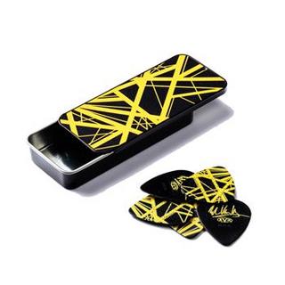 Jim Dunlop EVH PICK TIN EVHPT04 Black With Yellow Stripe ピック6枚セット【心斎橋店】