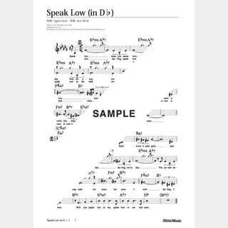 楽譜 Speak Low（移調バージョン in D♭）