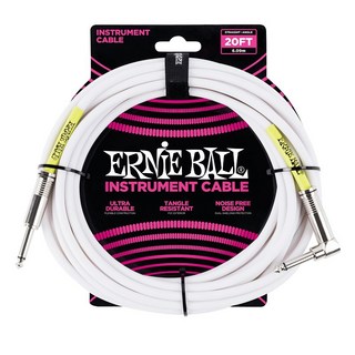 ERNIE BALL Classic Instrument Cable 20ft S/L White [#6047]