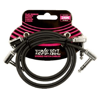 ERNIE BALLFLAT RIBBON STEREO PATCH CABLE 2-PACK #6406 (24inch/60.96cm)