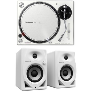PioneerPLX-500-W White ターンテーブル レコードプレーヤー リスニングセット Pioneer DJ DM-40D-W付きセット