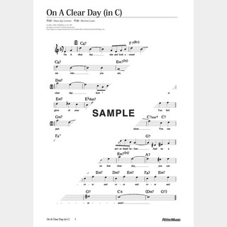 楽譜 On A Clear Day（in C）