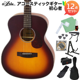 ARIA Aria-101 MTTS アコースティックギター初心者セット12点セット マットタバコサンバースト 艶消し塗装