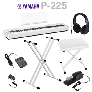 YAMAHAP-225 WH 電子ピアノ 88鍵盤 Xスタンド・Xイス・ダンパーペダル・ヘッドホンセット