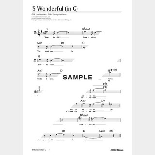 楽譜 S Wonderful（移調バージョン in G）