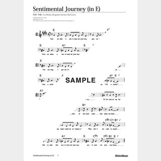 楽譜 Sentimental Journey（移調バージョン in E）
