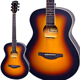 Soldin SFG-15 Brown Sunburst Satin アコースティックギター 艶消し塗装 木目調ペグ 小ぶりなフォークサイズ