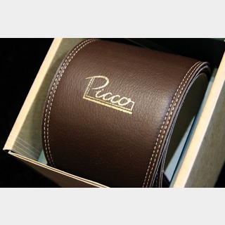 Picco Straps4.0" Premium Leather Guitar Strap Dark Brown / Cream