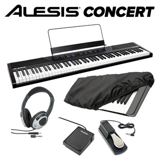 ALESIS Concert ペダル+ヘッドホン＋キーカバーセット 電子ピアノ 【Recital上位機種】