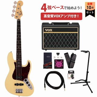 Fender Made in Japan Junior Collection Jazz Bass Rosewood Fingerboard Satin Vintage White フェンダーVOXアン