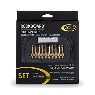 RockBoard RBO CAB PW SET GD PatchWorks Solderless Patch Cable Set 300 cm Cable + 10 Plugs Gold