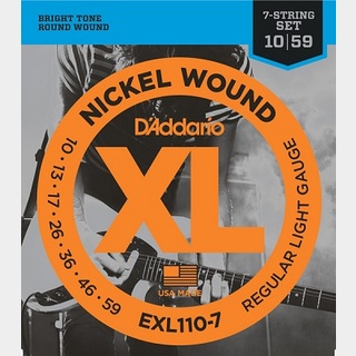 D'Addario EXL110-7 XL NICKEL 7-string Electric Guitar Strings Regular Light 10-59 7弦ギター用 【渋谷店】