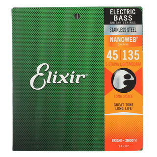 Elixir エリクサー 14782 Stainless Steel with NANOWEB Medium 5弦ベース弦