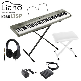 KORGL1SP MS メタリックシルバー キーボード 電子ピアノ 88鍵盤 L1SP ヘッドホン・Xイスセット