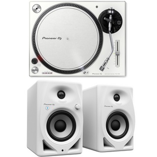 Pioneer PLX-500-W White ターンテーブル レコードプレーヤー リスニングセット Pioneer DJ DM-40D-BT-W付きセット