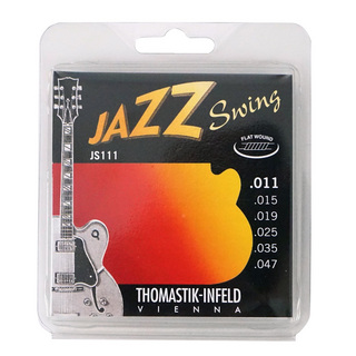 Thomastik-InfeldJS111 JAZZ SWING Flat Wound フラットワウンドギター弦×6セット