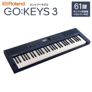 RolandGO:KEYS3 MU ミッドナイトブルー ポータブルキーボード 61鍵盤