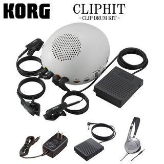 KORG CLIPHIT(クリップヒット) CH-01 ACアダプター/ヘッドフォン/ペダルスイッチ付き