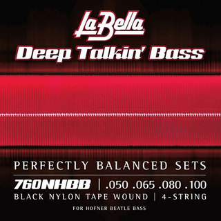 La Bella ラベラ 760NHBB 50-100 Hofner Beatle Bass Black Nylon Tape Wound ヘフナーバイオリンベース専用弦