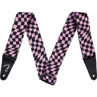 FenderWavy Checkerboard Polyester Strap Pink