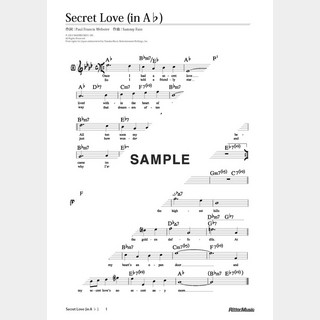 楽譜 Secret Love（移調バージョン in A♭）