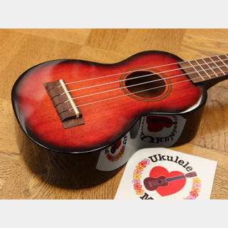MAHALO Red Burst Nato Wood Soprano with Gear Tuners
