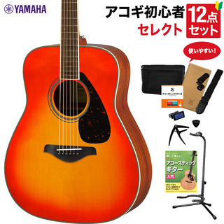 YAMAHA FG820 AB アコースティックギター 教本付きセレクト12点セット 初心者セット