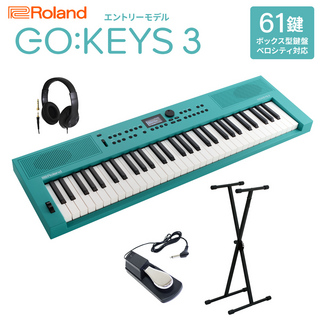 RolandGO:KEYS3 TQ ポータブルキーボード 61鍵盤 ヘッドホン・Xスタンド・ダンパーペダルセット