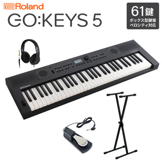 Roland GO:KEYS5 GT ポータブルキーボード 61鍵盤 ヘッドホン・Xスタンド・ダンパーペダルセット