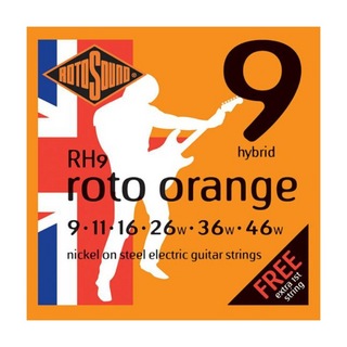 ROTOSOUNDRH9 Roto Orange NICKEL HYBRID 9-46 エレキギター弦×6セット