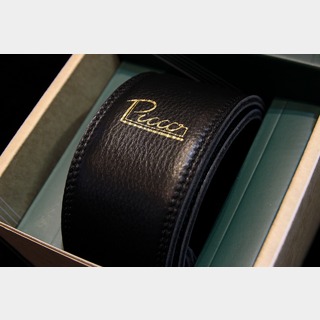 Picco Straps 2.5" Premium Leather Guitar Strap Pure Black