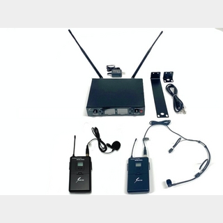 SOUND PURE ヘッドセットマイク/送信機 1式 ＋ ピンマイク/送信機 1式 2chハーフラックサイズ受信機セット