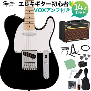 Squier by Fender SONIC TELECASTER Black エレキギター初心者14点セット【VOXアンプ付き】 テレキャスター
