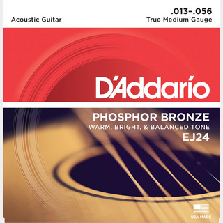 D'Addario EJ24 フォスファーブロンズ 13-56 トゥルーミディアムDADGADチューニング向け アコースティックギター弦