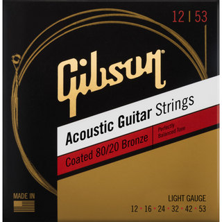 Gibson SAG-CBRW12 Coated 80/20 Bronze アコースティックギター弦 Light 012-053