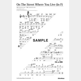 楽譜 On The Street Where You Live（in F）