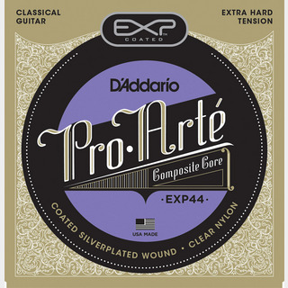D'Addario EXP44 コーテッドシルバーワウンド クリアナイロン エクストラハードテンションプロアルテ クラシックギタ