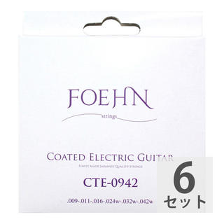 FOEHNCTE-0942×6セット Coated Electric Guitar Strings Super Light コーティングエレキギター弦 09-42