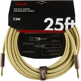 Fender フェンダー Deluxe Series Instrument Cables SS 25' Tweed ギターケーブル