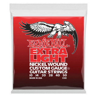 ERNIE BALL アーニーボール 2210 Extra Light Nickel Wound w/ wound G 10-50 Gauge エレキギター弦