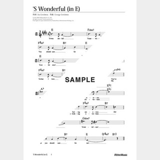 楽譜 S Wonderful（移調バージョン in E）